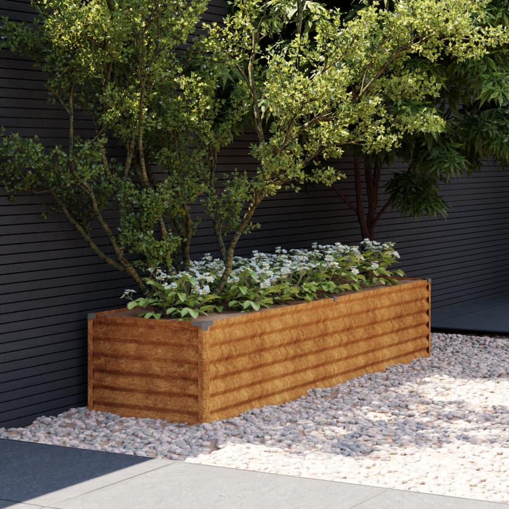 vidaXL Canteiro elevado de jardim 194x50x36 cm aço corten