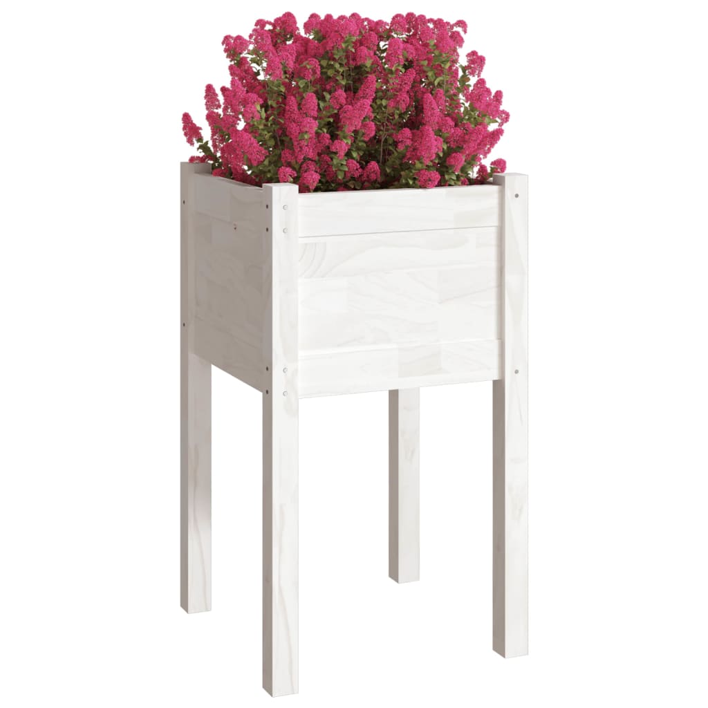 vidaXL Vasos/floreiras de jardim 2 pcs 40x40x70 cm pinho maciço branco