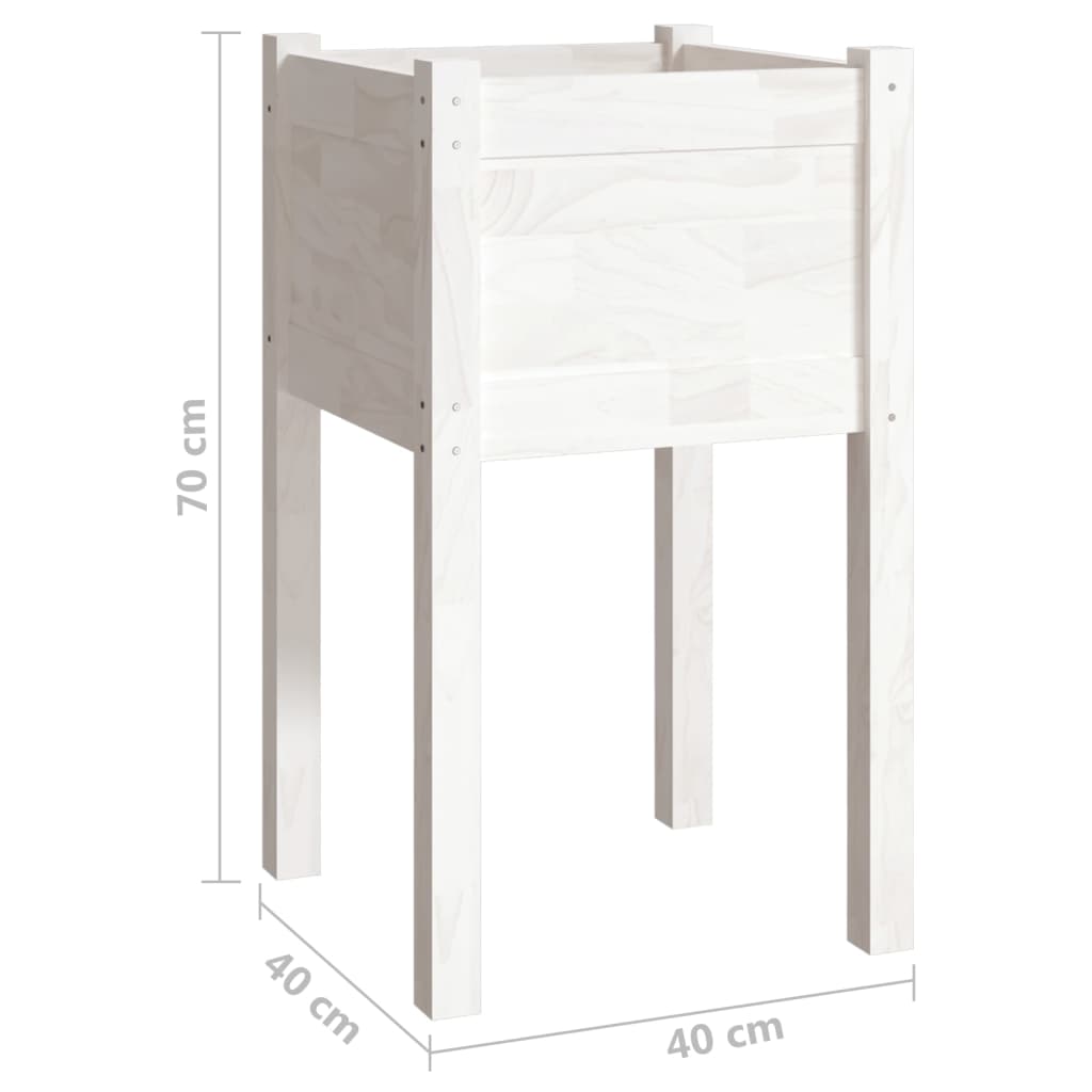 vidaXL Vasos/floreiras de jardim 2 pcs 40x40x70 cm pinho maciço branco