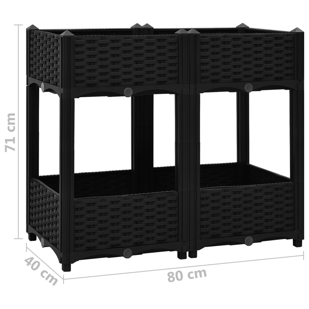 vidaXL Canteiro elevado 80x40x71 cm polipropileno