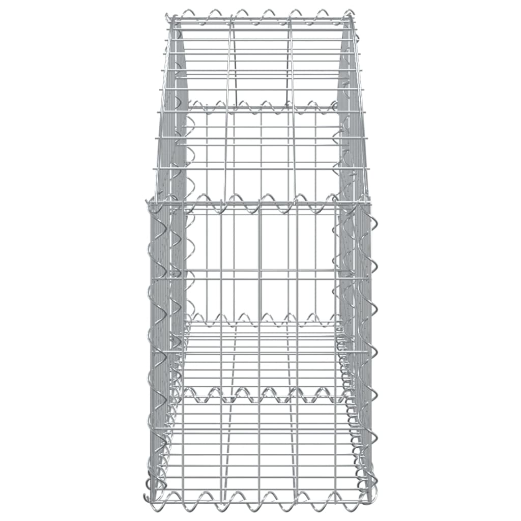 vidaXL Cesto gabião arqueado 100x30x40/60 cm ferro galvanizado