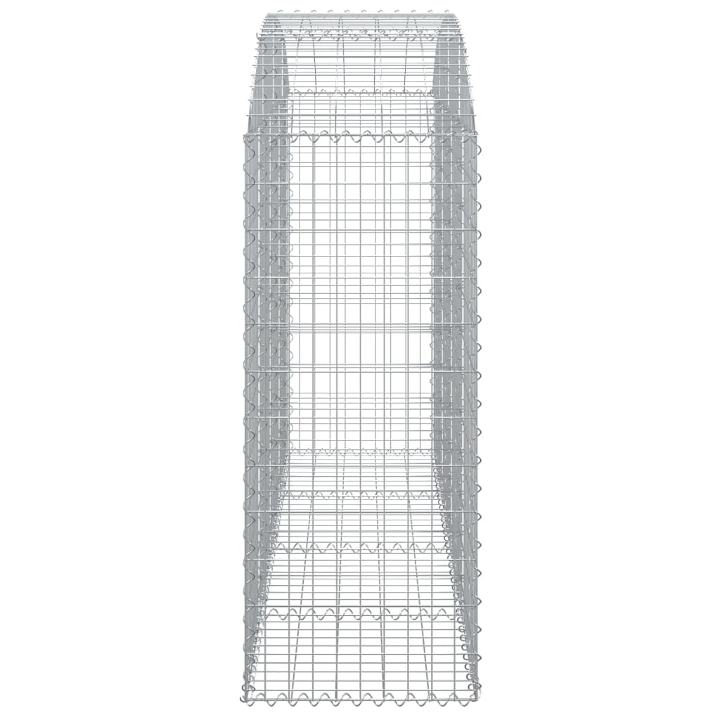 vidaXL Cesto gabião arqueado 200x50x120/140 cm ferro galvanizado