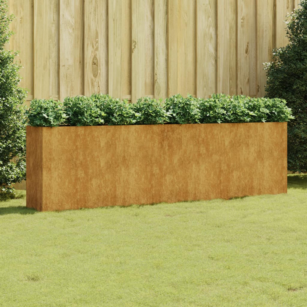 vidaXL Canteiro elevado de jardim 280x40x80 cm aço corten