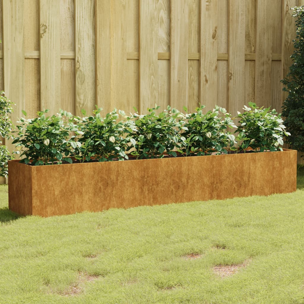 vidaXL Canteiro elevado de jardim 200x40x40 cm aço corten