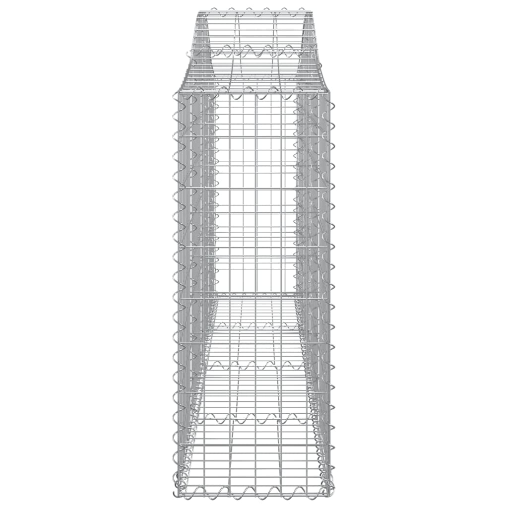 vidaXL Cestos gabião arqueados 14pcs 200x30x80/100cm ferro galvanizado