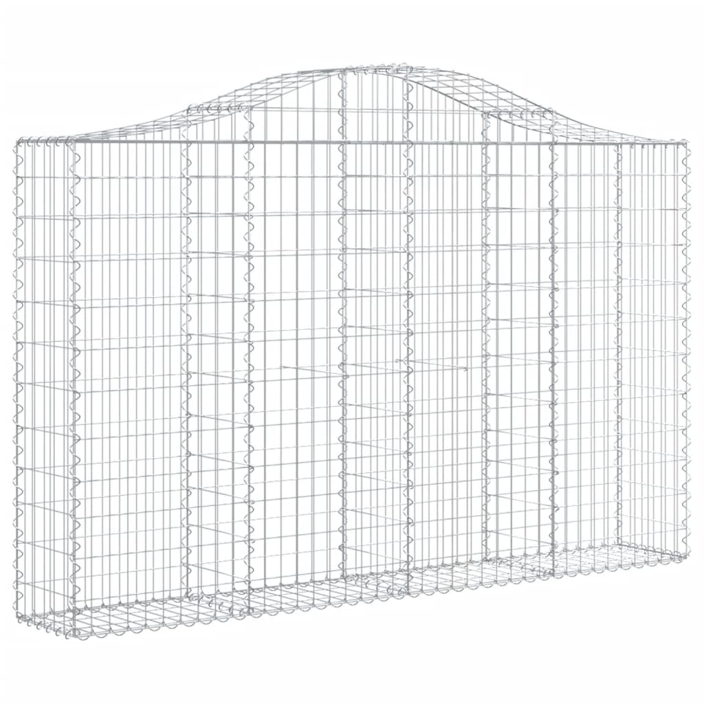 vidaXL Cestos gabião arqueados 12pcs 200x30x120/140 ferro galvanizado