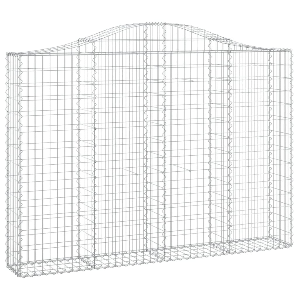 vidaXL Cestos gabião arqueados 12 pcs 200x30x140/160 ferro galvanizado