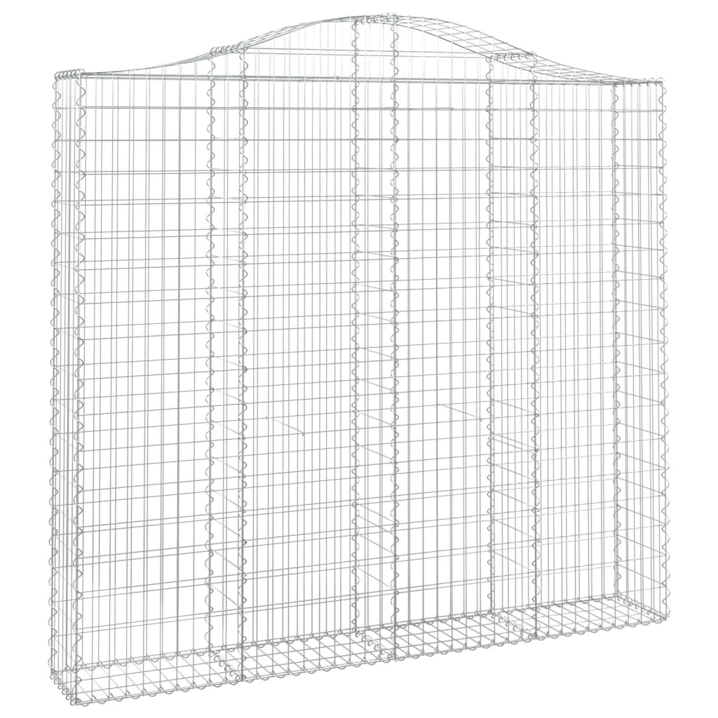 vidaXL Cestos gabião arqueados 14 pcs 200x30x180/200 ferro galvanizado