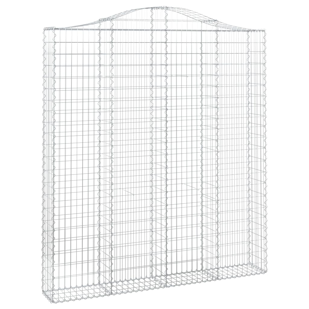 vidaXL Cestos gabião arqueados 4pcs 200x30x220/240cm ferro galvanizado