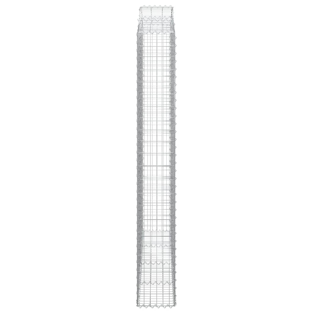 vidaXL Cestos gabião arqueados 4pcs 200x30x220/240cm ferro galvanizado