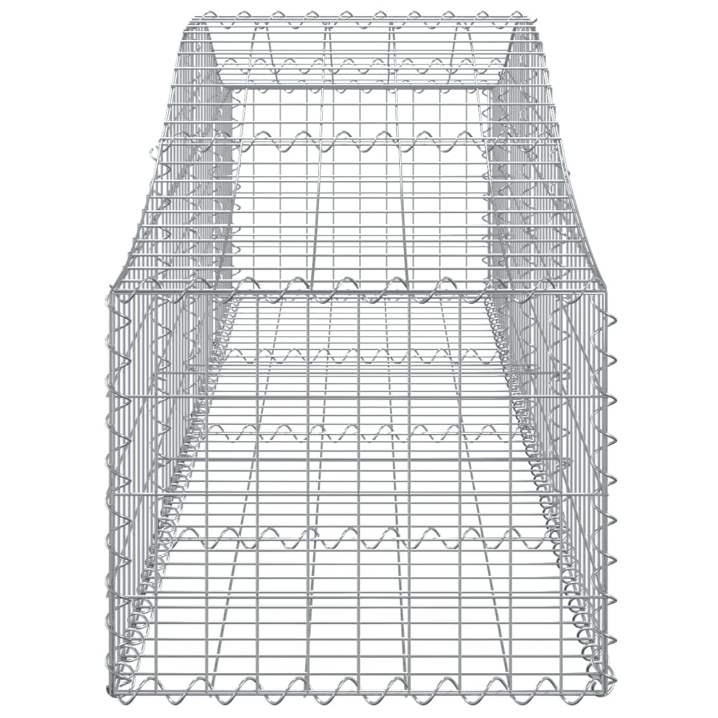 vidaXL Cestos gabião arqueados 4 pcs 200x50x40/60 cm ferro galvanizado