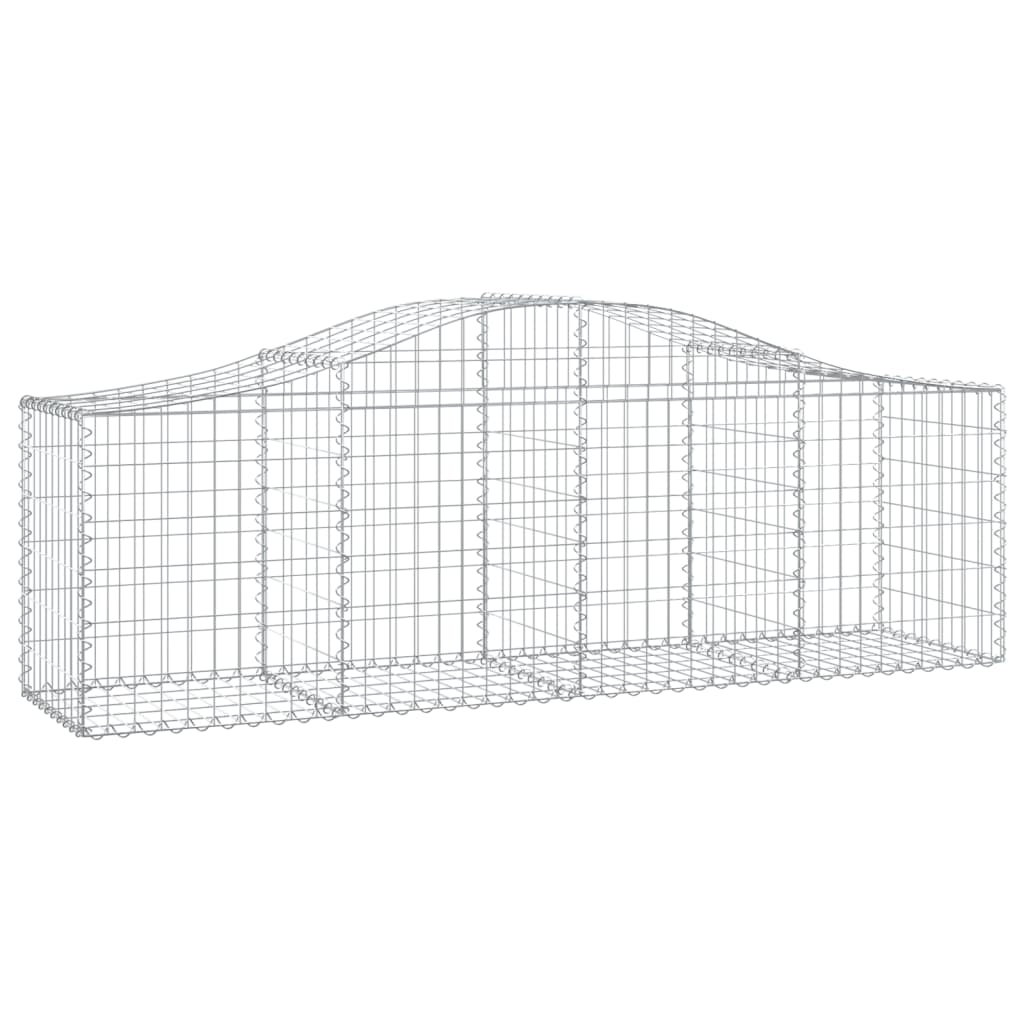 vidaXL Cestos gabião arqueados 7 pcs 200x50x60/80 cm ferro galvanizado