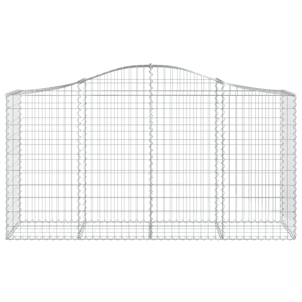 vidaXL Cestos gabião arqueados 30 pcs 200x50x100/120 ferro galvanizado