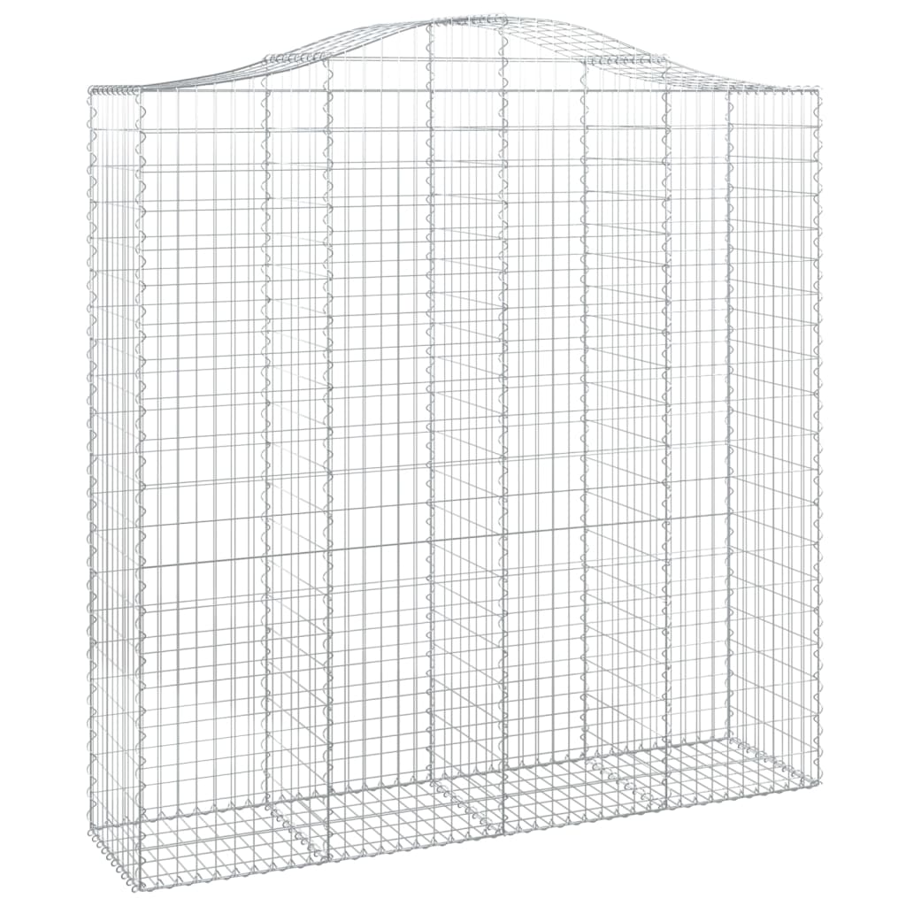 vidaXL Cestos gabião arqueados 3pcs 200x50x200/220cm ferro galvanizado