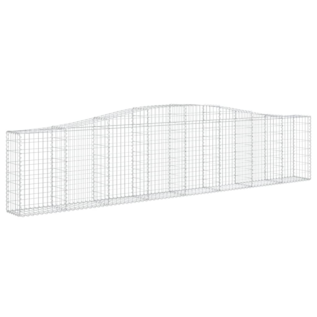 vidaXL Cestos gabião arqueados 3 pcs 400x30x80/100cm ferro galvanizado