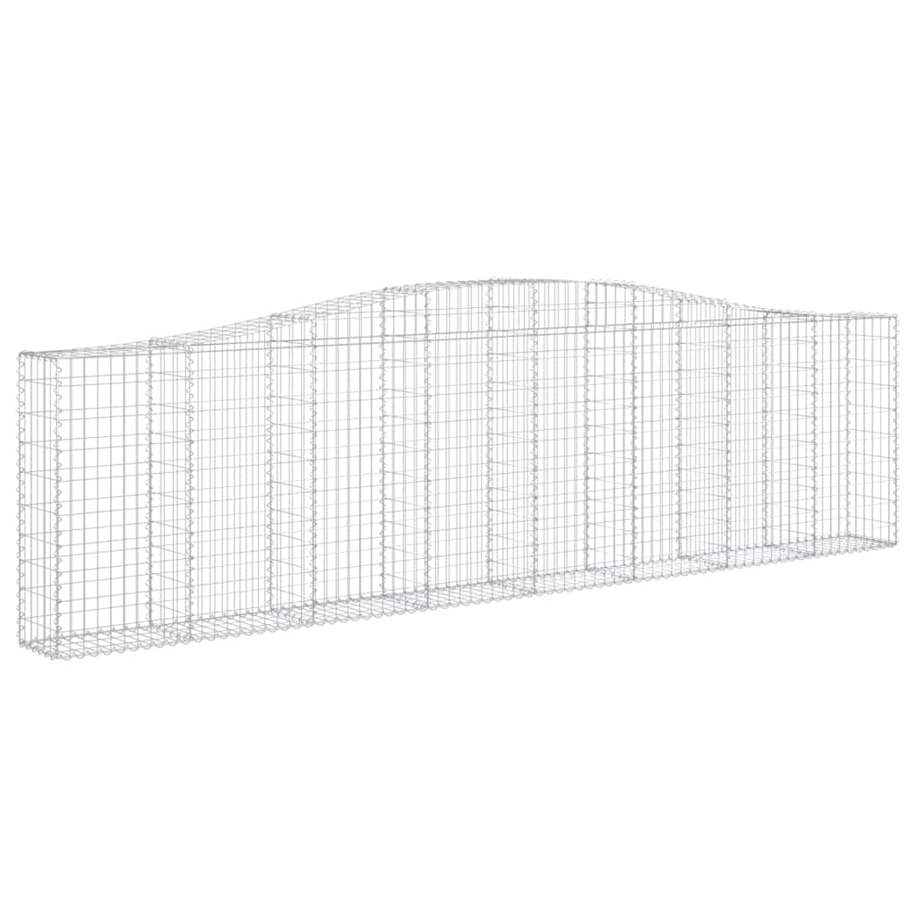 vidaXL Cestos gabião arqueados 4pcs 400x30x100/120cm ferro galvanizado