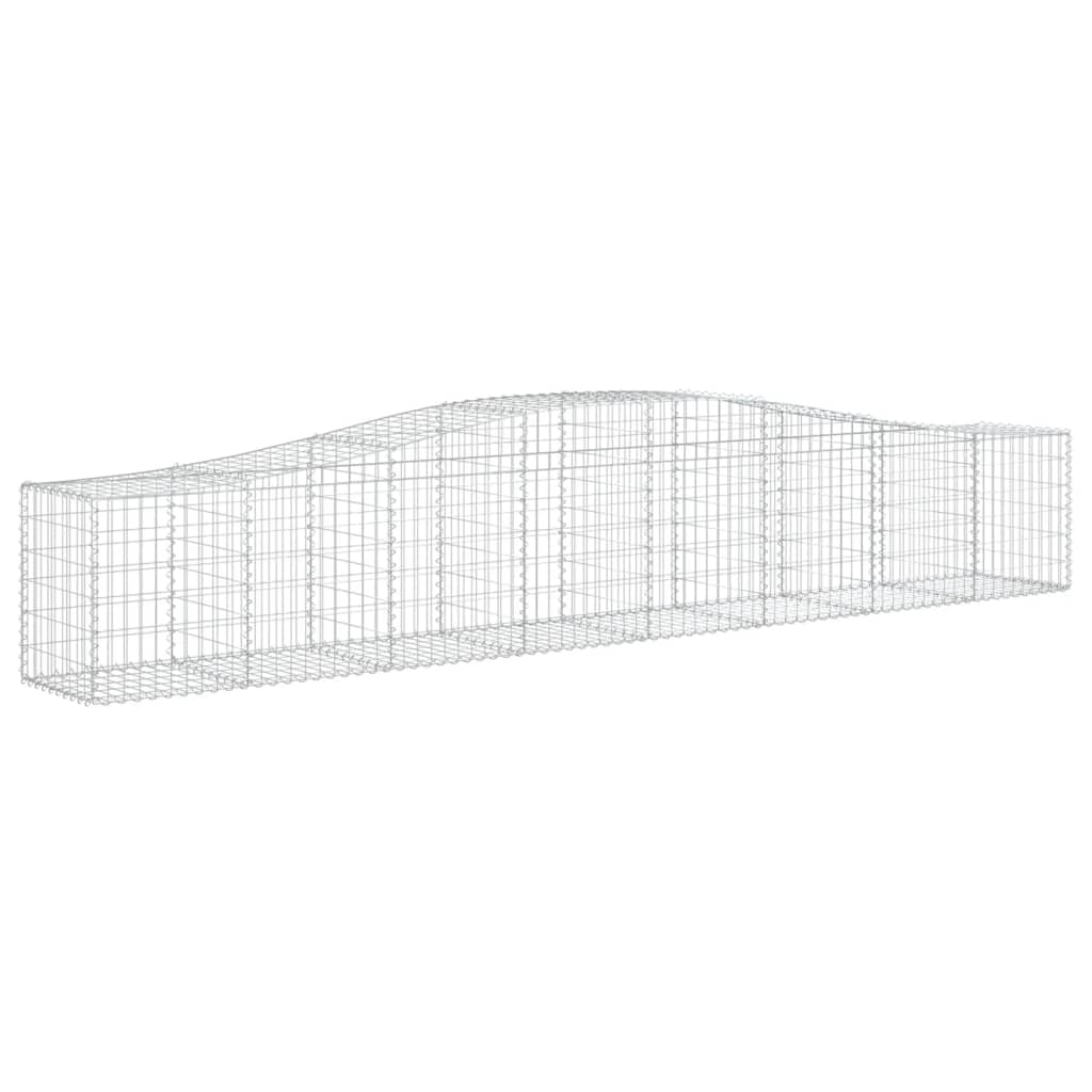 vidaXL Cestos gabião arqueados 2 pcs 400x50x60/80 cm ferro galvanizado