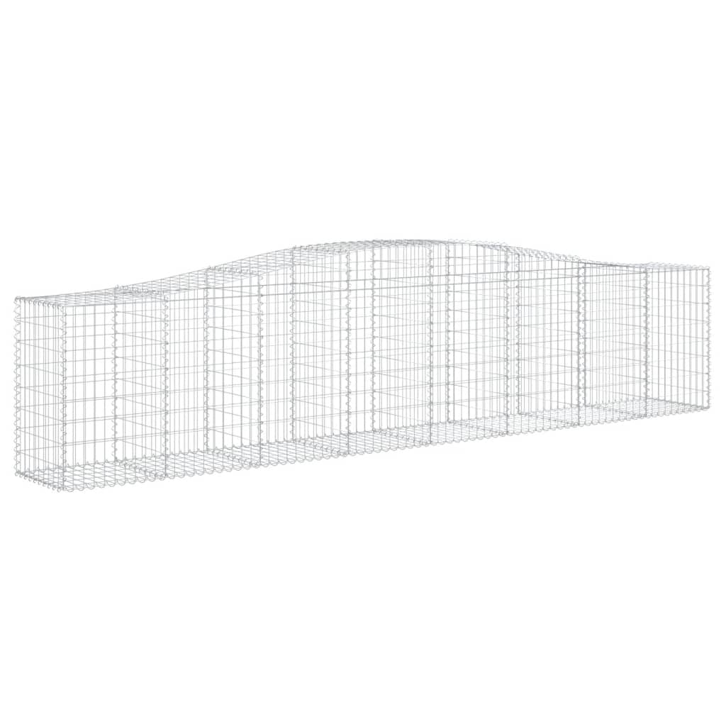 vidaXL Cestos gabião arqueados 4 pcs 400x50x80/100cm ferro galvanizado