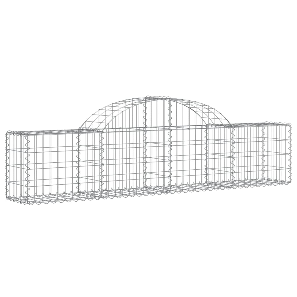 vidaXL Cestos gabião arqueados 15pcs 200x30x40/60 cm ferro galvanizado