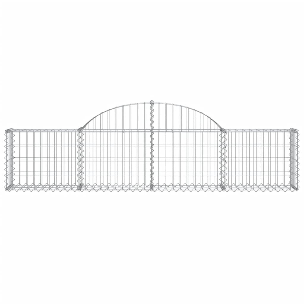 vidaXL Cestos gabião arqueados 15pcs 200x30x40/60 cm ferro galvanizado