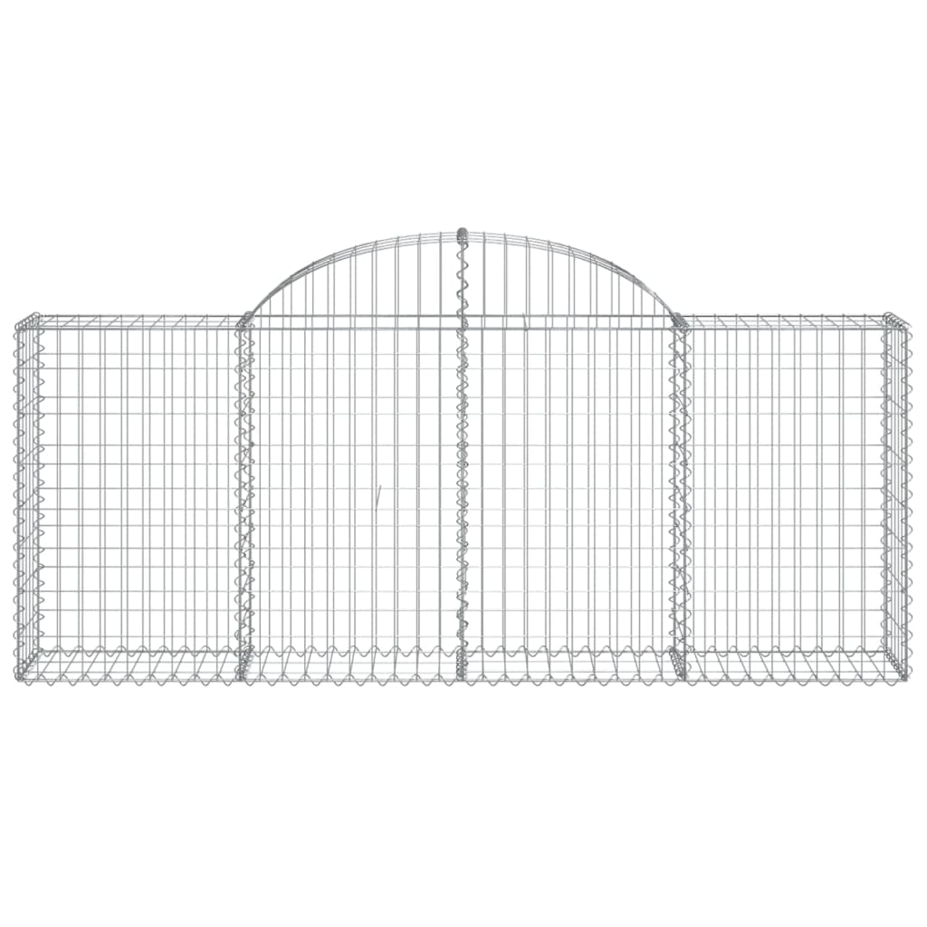 vidaXL Cestos gabião arqueados 8 pcs 200x30x80/100cm ferro galvanizado