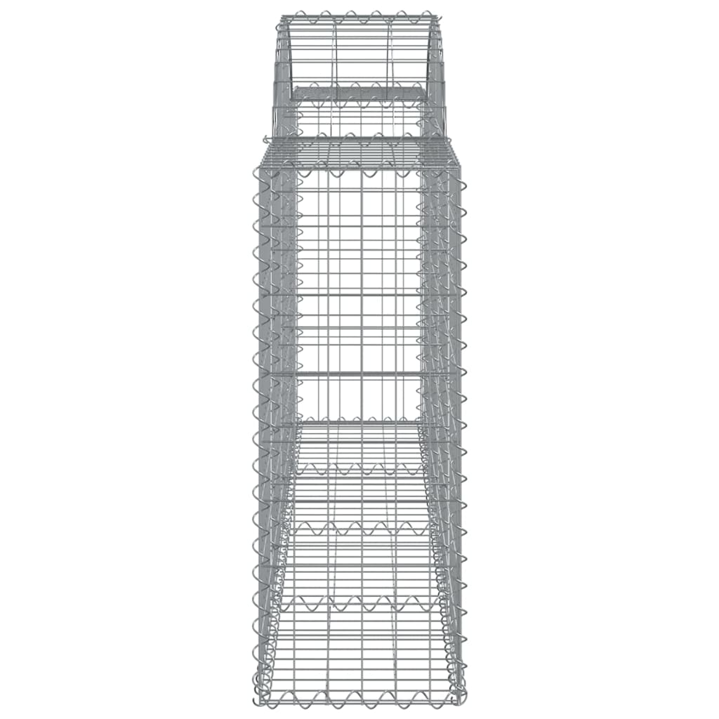 vidaXL Cestos gabião arqueados 8 pcs 200x30x80/100cm ferro galvanizado