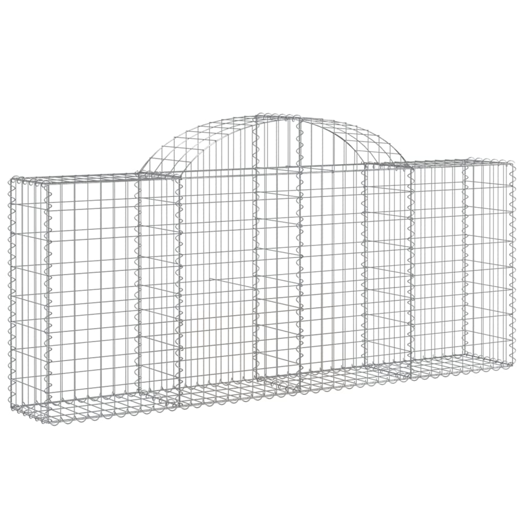 vidaXL Cestos gabião arqueados 20pcs 200x30x80/100cm ferro galvanizado