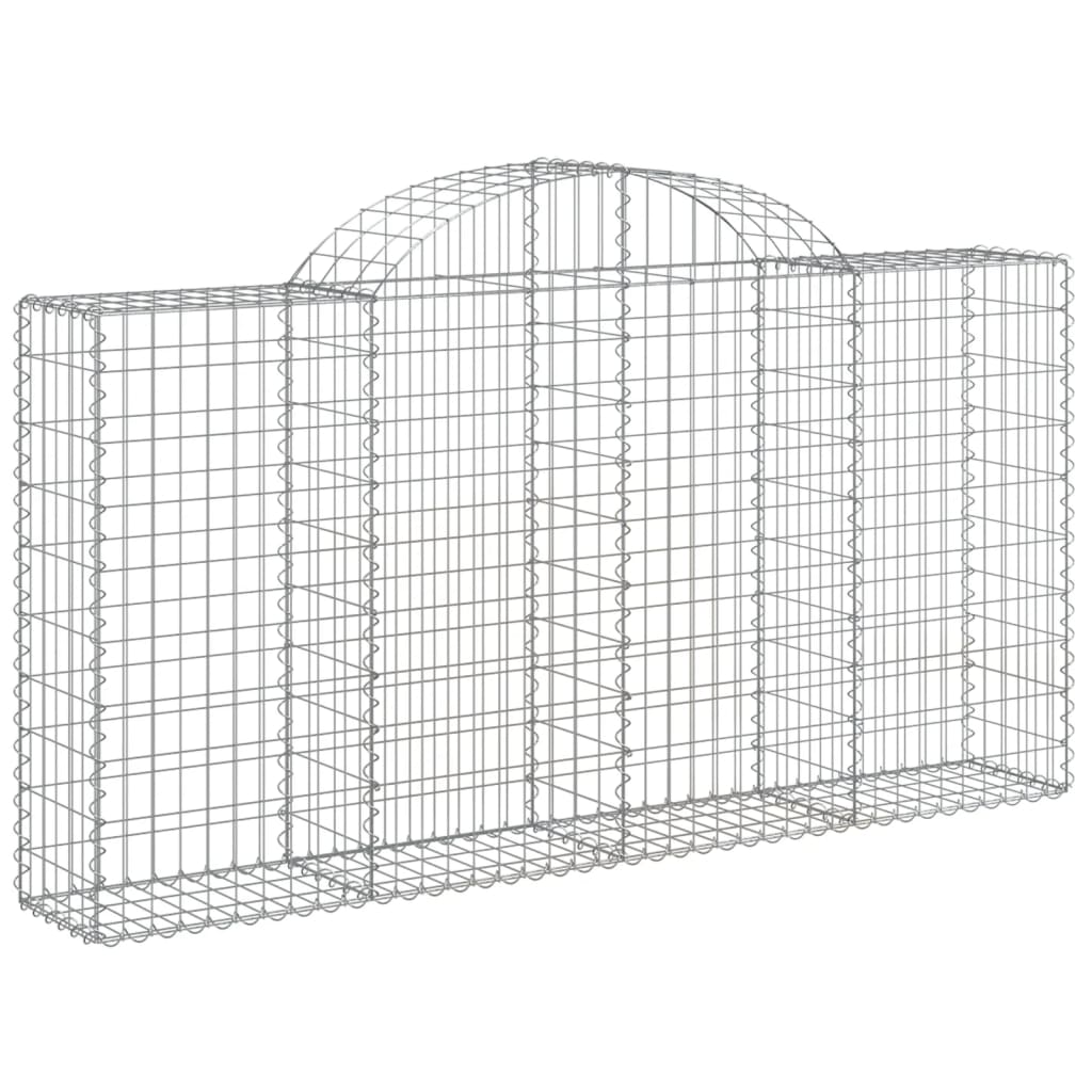 vidaXL Cestos gabião arqueados 30 pcs 200x30x100/120 ferro galvanizado