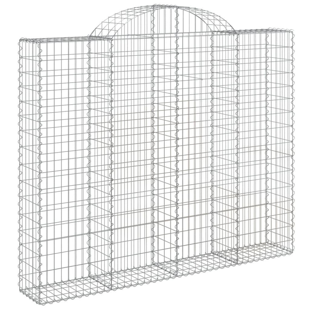 vidaXL Cestos gabião arqueados 2pcs 200x30x160/180cm ferro galvanizado