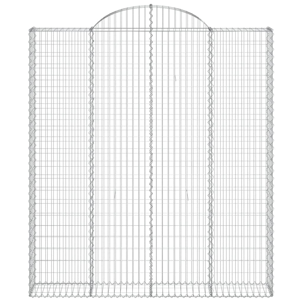 vidaXL Cestos gabião arqueados 2pcs 200x30x220/240cm ferro galvanizado