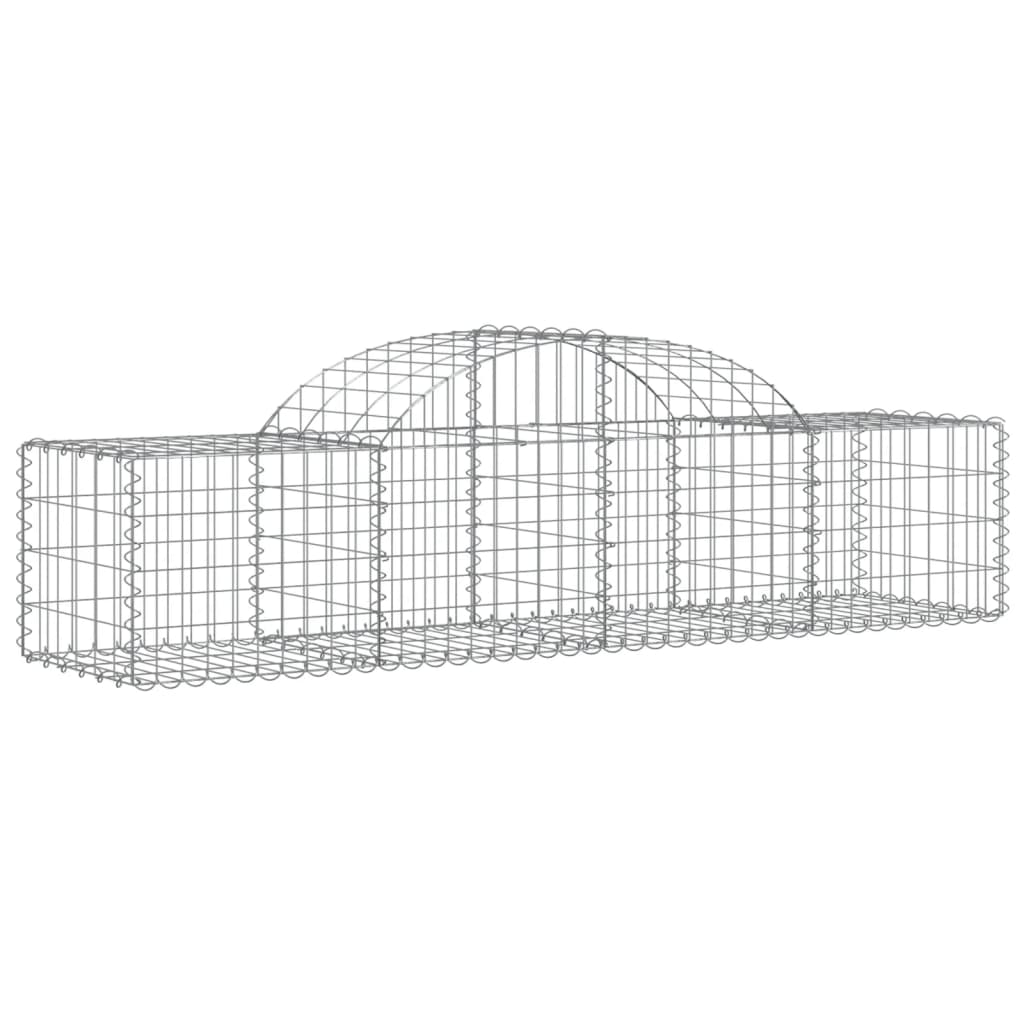 vidaXL Cestos gabião arqueados 6 pcs 200x50x40/60 cm ferro galvanizado