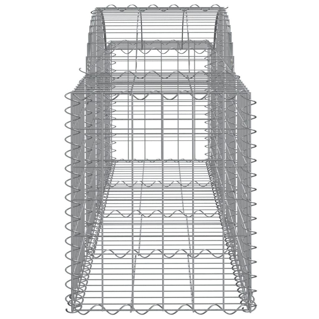 vidaXL Cestos gabião arqueados 4 pcs 200x50x60/80 cm ferro galvanizado