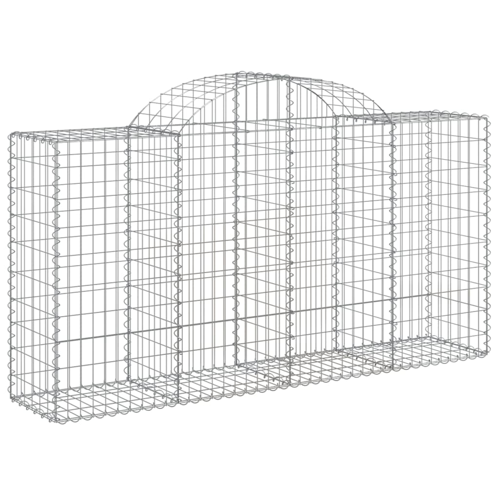 vidaXL Cestos gabião arqueados 50 pcs 200x50x100/120 ferro galvanizado