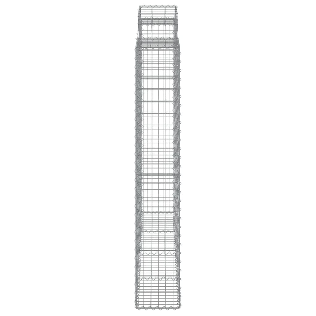 vidaXL Cestos gabião arqueados 15 pcs 200x50x180/200 ferro galvanizado