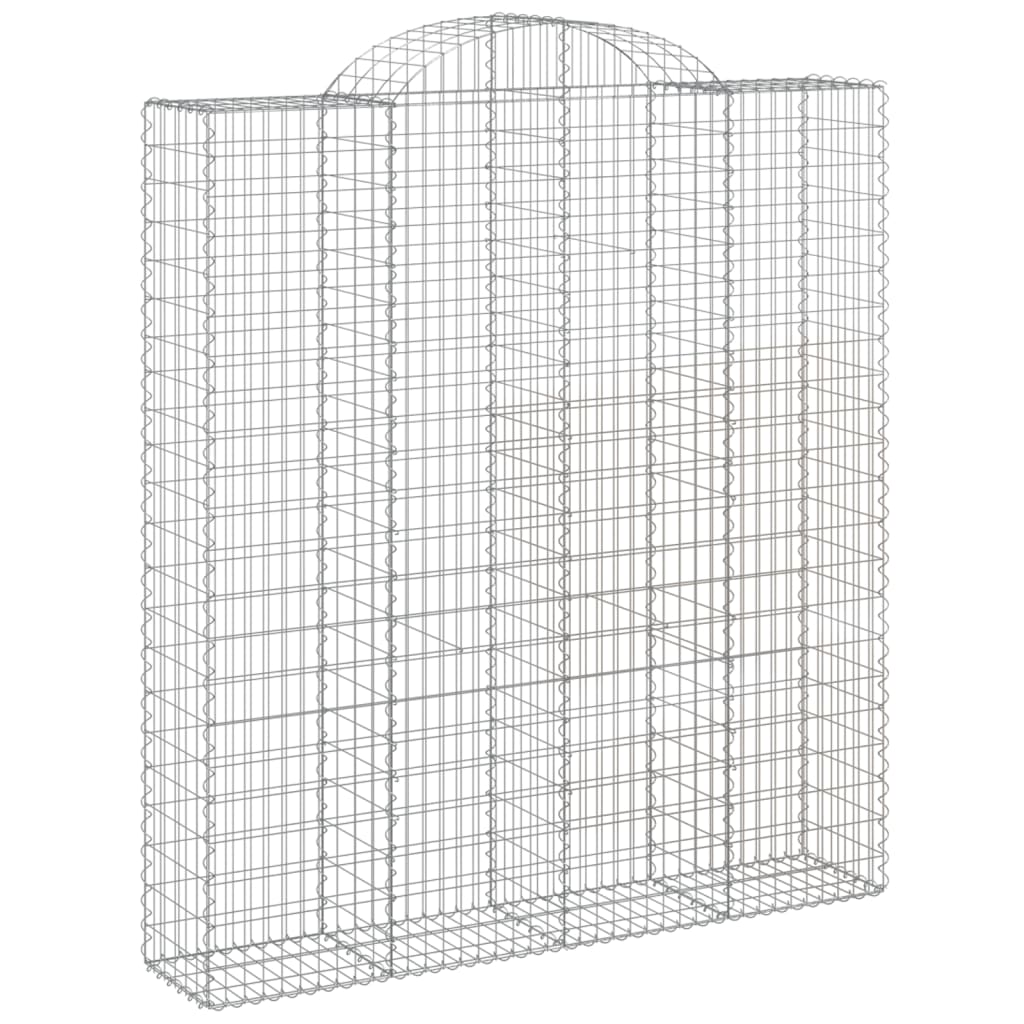 vidaXL Cestos gabião arqueados 4pcs 200x50x220/240cm ferro galvanizado