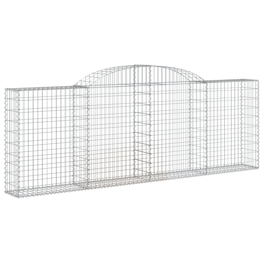 vidaXL Cestos gabião arqueados 12pcs 300x30x100/120 ferro galvanizado