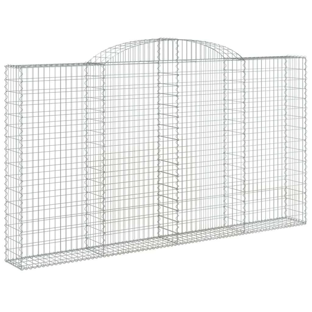 vidaXL Cestos gabião arqueados 5pcs 300x30x160/180cm ferro galvanizado