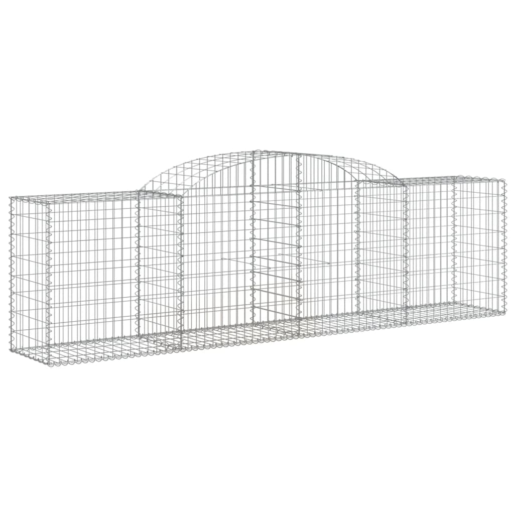 vidaXL Cestos gabião arqueados 17pcs 300x50x80/100cm ferro galvanizado