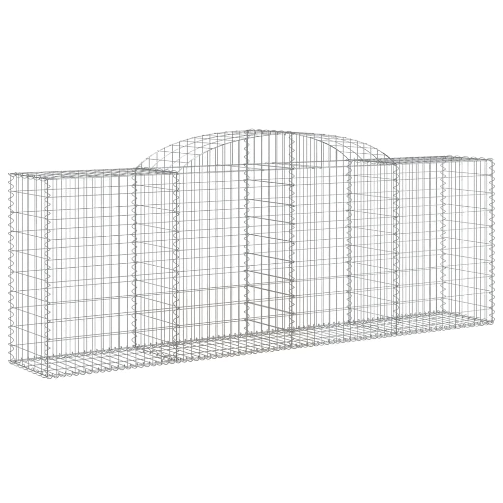 vidaXL Cestos gabião arqueados 8pcs 300x50x100/120cm ferro galvanizado