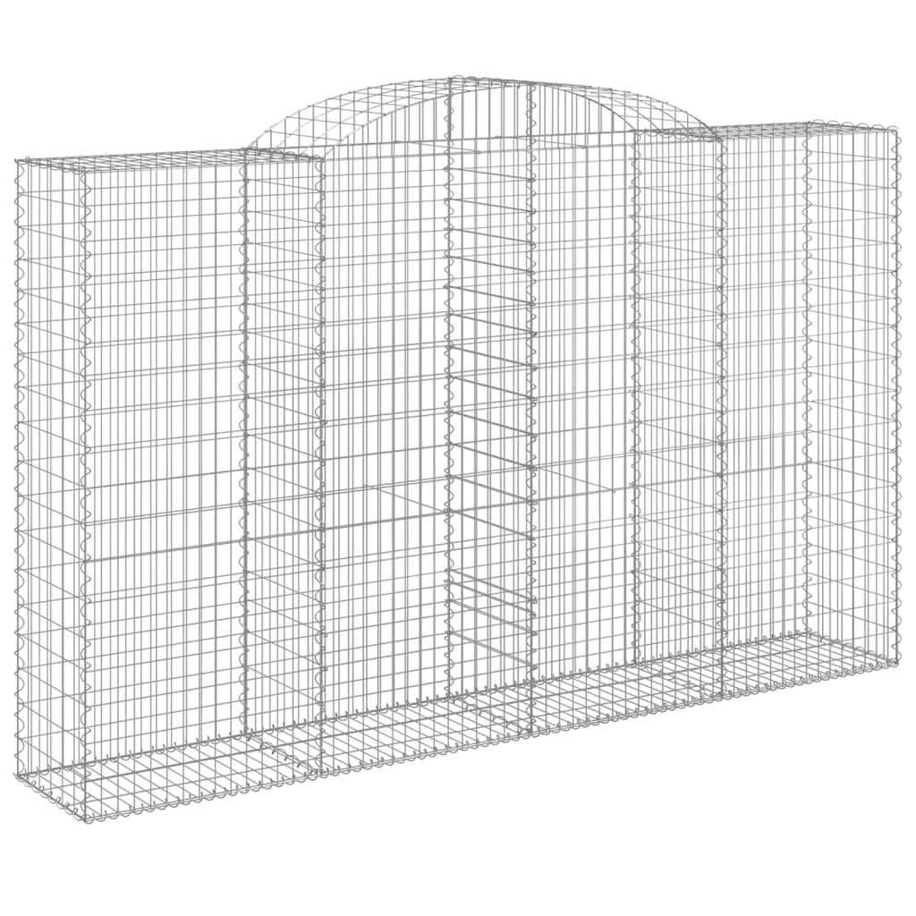 vidaXL Cestos gabião arqueados 8pcs 300x50x180/200cm ferro galvanizado