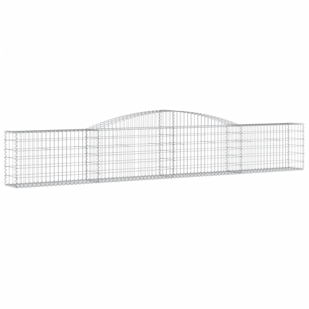 vidaXL Cestos gabião arqueados 3 pcs 400x30x60/80 cm ferro galvanizado