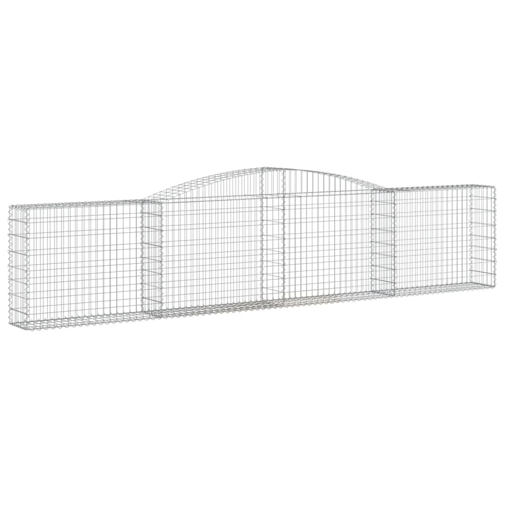 vidaXL Cestos gabião arqueados 4 pcs 400x30x80/100cm ferro galvanizado