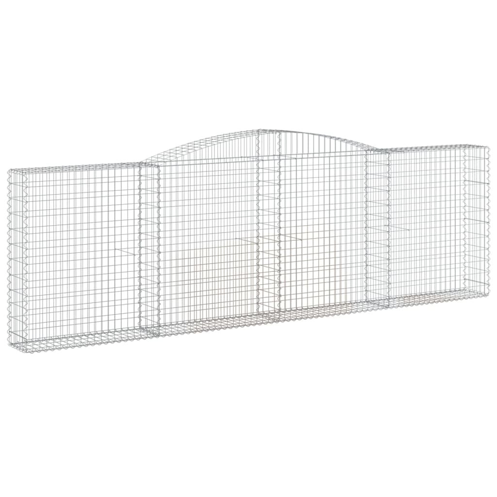 vidaXL Cestos gabião arqueados 4pcs 400x30x120/140cm ferro galvanizado