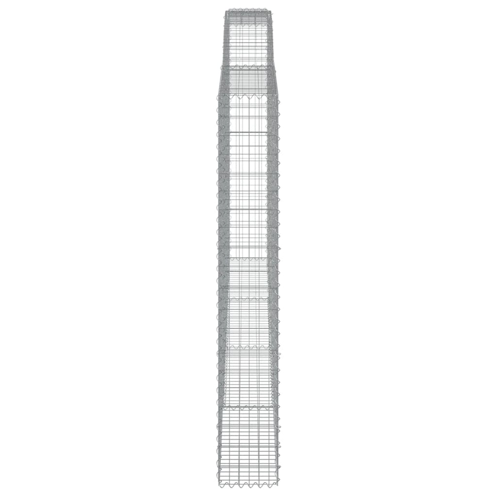 vidaXL Cestos gabião arqueados 2pcs 400x30x200/220cm ferro galvanizado