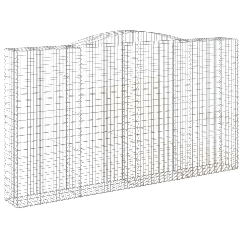 vidaXL Cestos gabião arqueados 7pcs 400x50x220/240cm ferro galvanizado