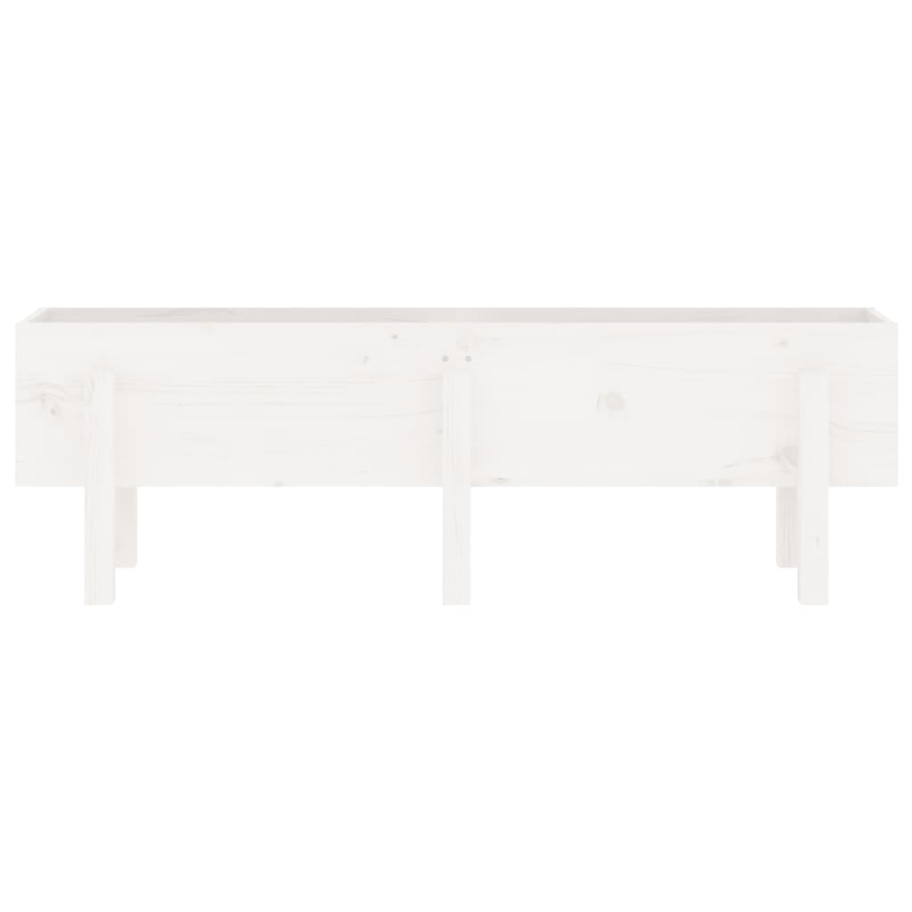 vidaXL Canteiro elevado de jardim 121x30x38 cm pinho maciço branco