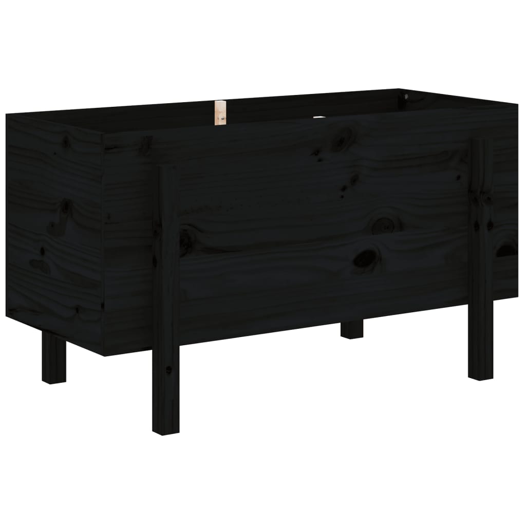 vidaXL Canteiro elevado de jardim 101x50x57 cm pinho maciço preto