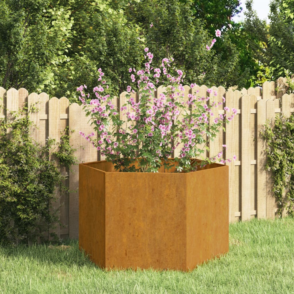 vidaXL Vaso/floreira 60x60x45 cm aço corten cor enferrujado