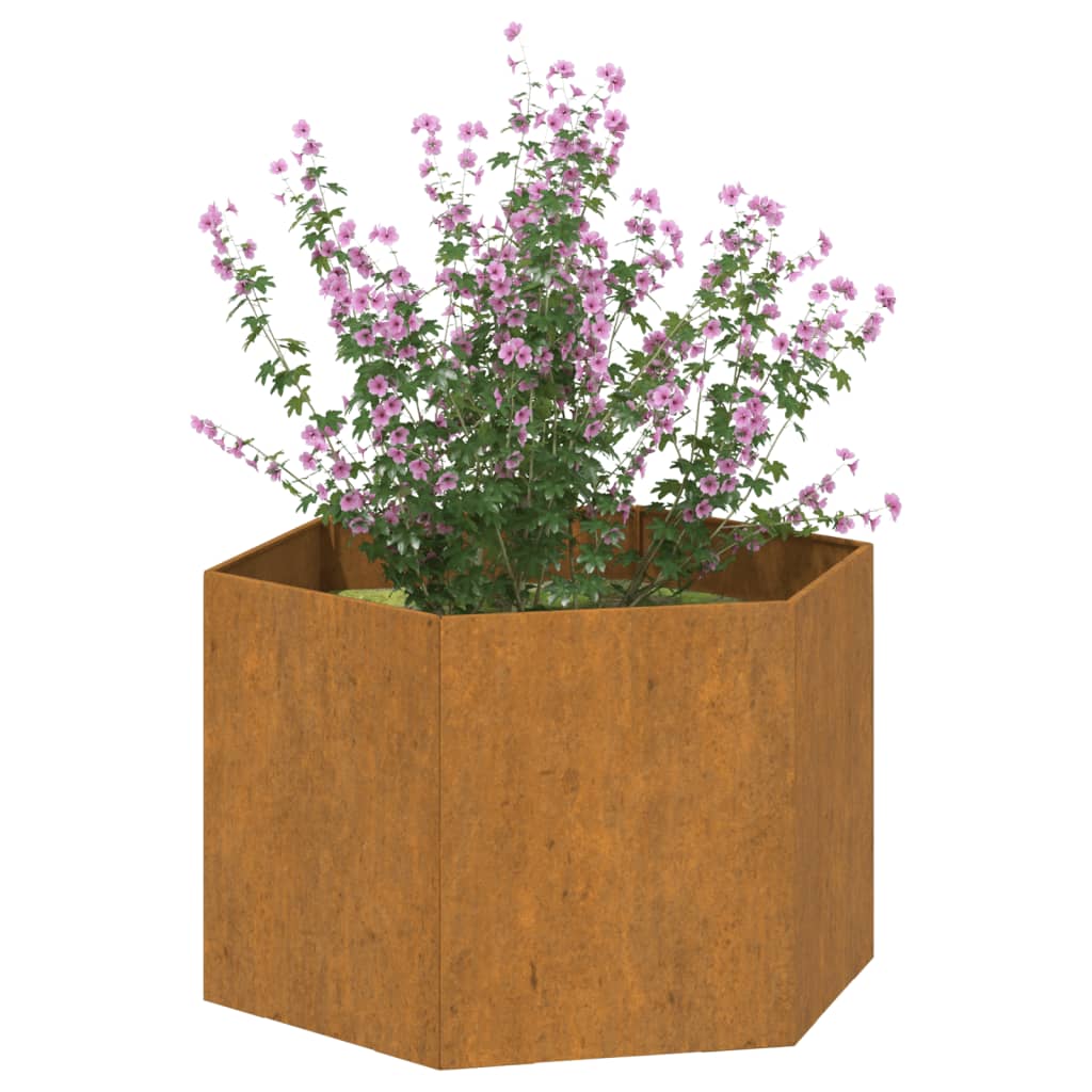 vidaXL Vaso/floreira 60x60x45 cm aço corten cor enferrujado