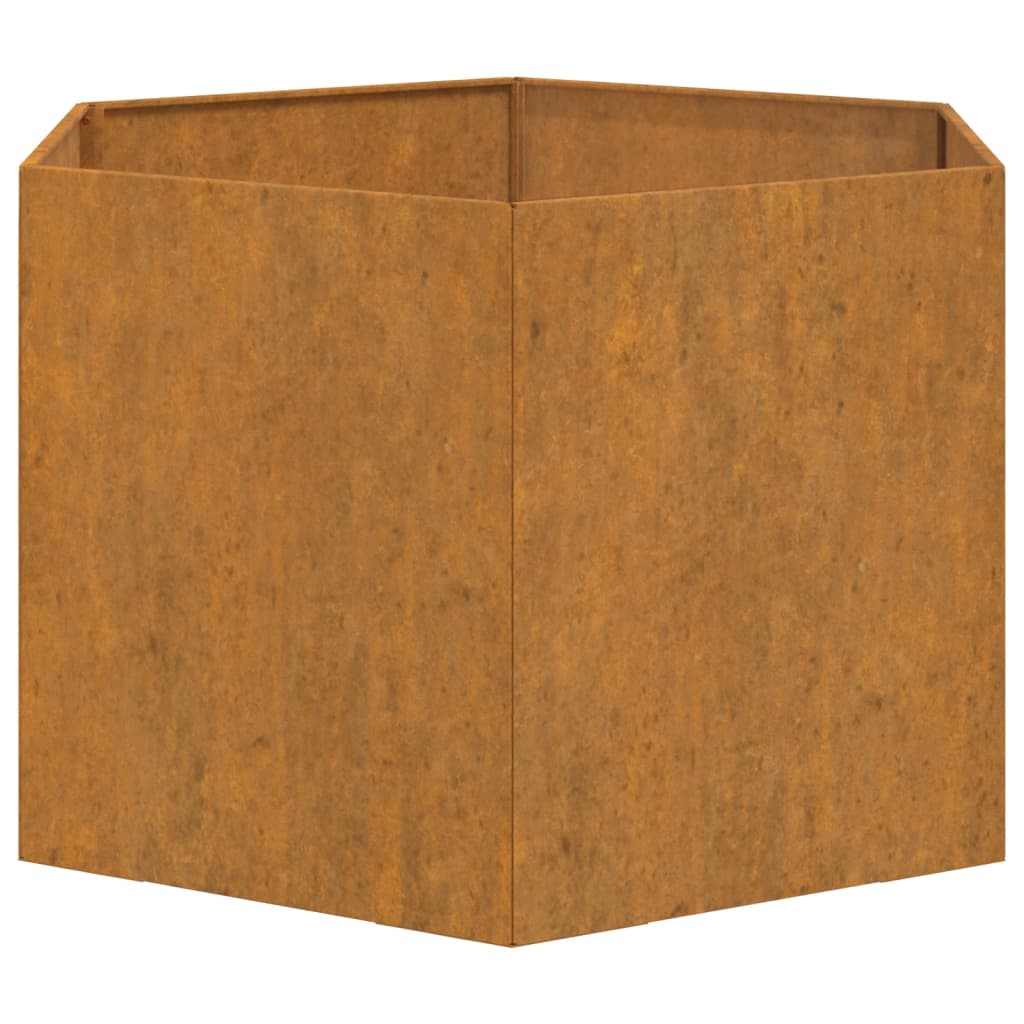 vidaXL Vaso/floreira 60x60x45 cm aço corten cor enferrujado